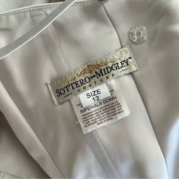 Sottero and Midgley Satin Cream Wedding Dress - Picture 7 of 15